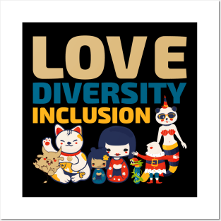 Love Diversity Inclusion Posters and Art